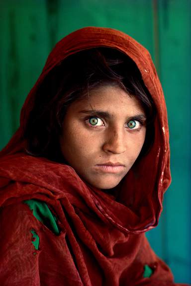 Pakistan, 1984. A thirteen-year-old girl from Afghanistan. She fled to Pakistan after the Soviet Union bombed her village. Steve McCurry